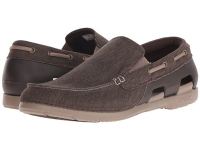 Fashionable Crocs Comfort Boat Shoes for Men - Beach Line Canvas Slip-On - Espresso/Mushroom On Sale
